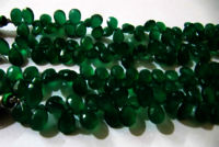 Natural Green onyx Pear Shape  8x10mm to 10x15mm Strand of 8 inch Long