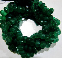 Natural Green Onyx Rondelle Faceted 8 to 10mm Beads Strand 8 inches long