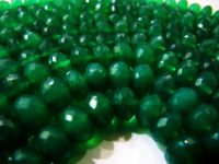 Natural Green Onyx Rondelle Faceted 7 to 8mm Beads Strand 9 inches long