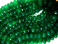 Natural Green Onyx Rondelle Faceted 7 to 8mm Beads Strand 9 inches long