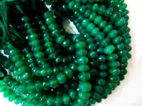 Natural Green Onyx Rondelle Faceted 7 to 8mm Beads Strand 9 inches long