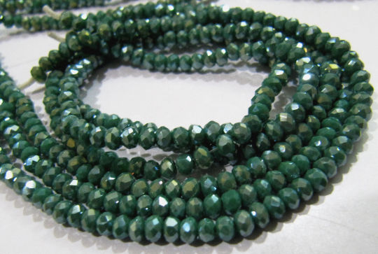 Mystic Coated Green Onyx Hydro Quartz Rondelle Faceted 3mm Beads Strand 13''long