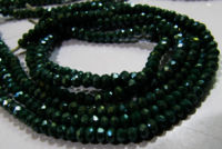 Mystic Coated Green Onyx Hydro Quartz Rondelle Faceted 3mm Beads Strand 13''long