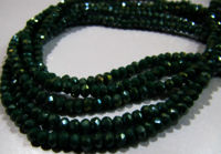 Mystic Coated Green Onyx Hydro Quartz Rondelle Faceted 3mm Beads Strand 13''long