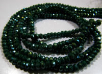 Mystic Coated Green Onyx Hydro Quartz Rondelle Faceted 3mm Beads Strand 13''long