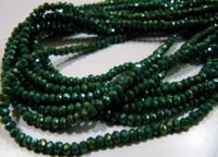 Mystic Coated Green Onyx Hydro Quartz Rondelle Faceted 3mm Beads Strand 13''long