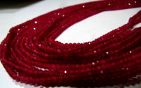 Ruby Onyx Rondelle Faceted 3mm Diamond Cut Beads Strand 13 inches long Beads