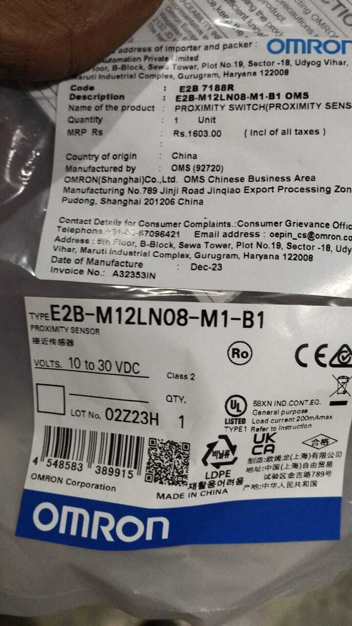 OMRON PROXIMIYT SENSOR ,E2B-M30KS15-WZ-C1 E2B-M30LS15-M1-B1, E2B-M30LS15-M1-C1, E2B-M30LS15-M1-C2, E2B-M30LS15-WP-B1,  E2B-M30LS15-WP-B2,  E2B-M30LS15-WP-C1,  E2B-M30LS15-WP-C2