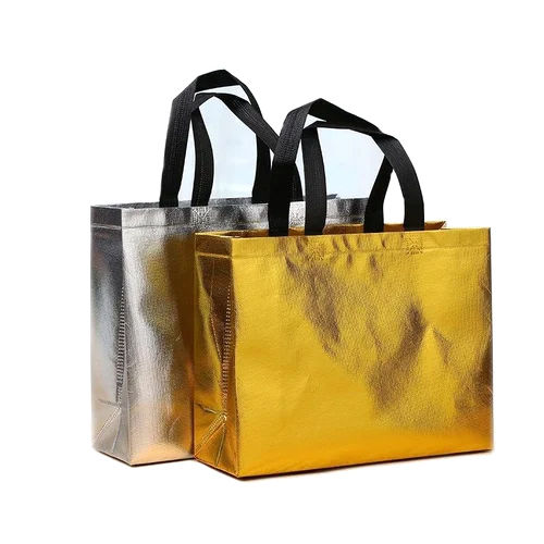 Metallic Laminated Bopp Loop Handle Bag - Bag Size: Various Size Available