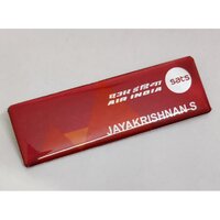 Brass Digital Laminated Badge - Color: Red