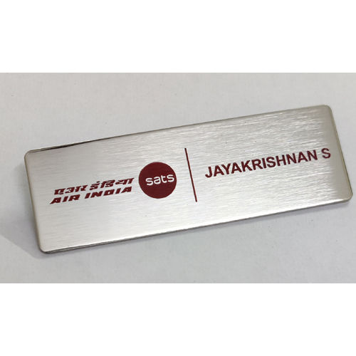 Steel name badge