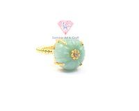 Amazonite Gemstone Gold Plated Handmade Adjustable Ring