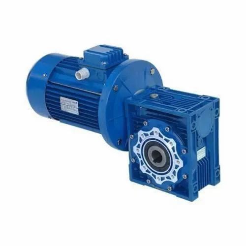 Worm Geared Brake Motor - Color: Blue