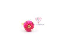 Hot Pink Chalcedony Gemstone Gold Plated Handmade Adjustable Ring