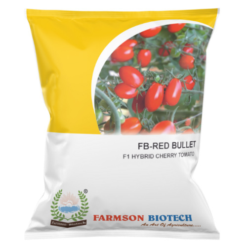 Cherry Tomato Seeds - Oval Shape Glossy Red Color 15-20 Gm Fruit Weight | 60-65 Days To Harvest High Yielding Exceptional Flavor Hybrid Variety 95%-99% Purity Shelf Life 9 Months