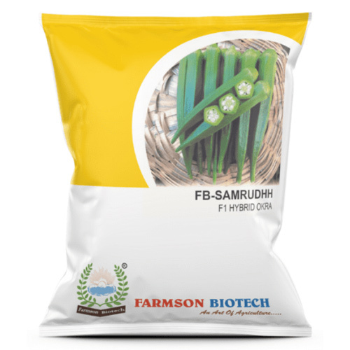 Okra Seeds - 12-14 cm Long Dark Green Fruits | Hybrid with 95%-99% Purity Tolerant to YVMV & ELCV 9-Month Shelf Life Ideal for Kharif & Summer Seasons