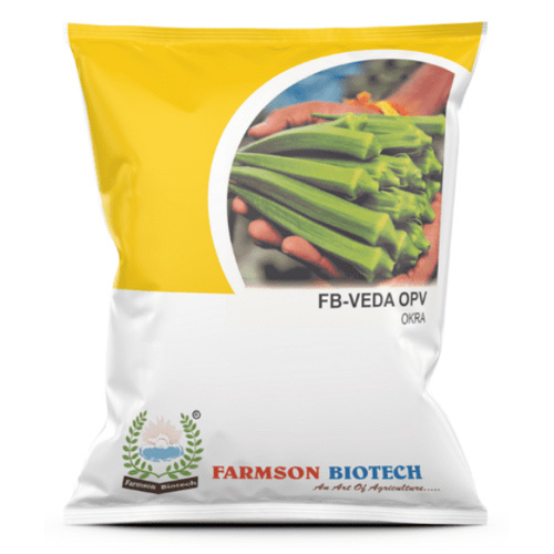 VEDA OPV OKRA SEEDS - Medium Tall Dark Green Color with 56 Ridges | YVMV Disease Resistant Uniform Tender Pods High Yielding Variety
