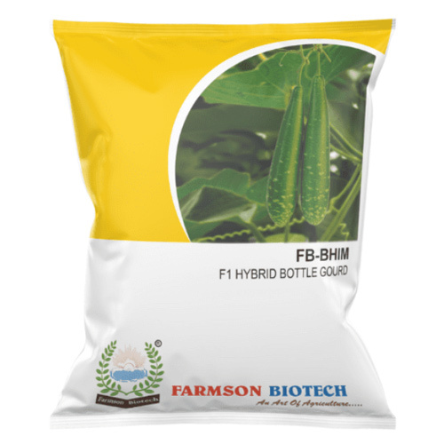 Bottlegourd Seeds -Bhim F1 Hybrid - Dark Green, 40-50 cm Length, 1-2 Kg Weight, 95%-99% Purity, Disease Tolerant, Strong Vigorous Plant Habit