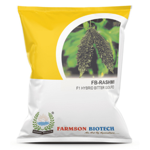 -RASHMI F1 HYBRID BITTER GOURD SEEDS - Medium Early Maturity 12-15 Cm Length Dark Green Color High Yielding Variety with 95%-99% Purity