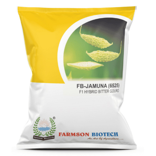 Bitter Gourd Seeds -Jamuna 6525 F1 - 25 Grams High Purity 95%-99% Short White Cylindrical Fruit 8-11 cm Vigorous Hybrid with Strong Vines Growth