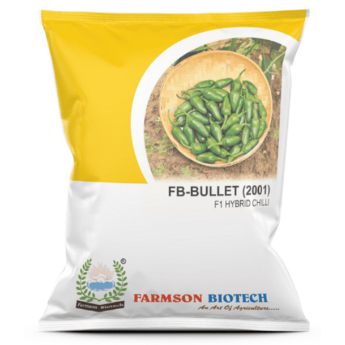 Chilli Seeds - Bullet Type, 5-6 cm Long, Highly Pungent with 75000-100000 SHU | Common Cultivation, 95%-99% Purity, 9 Months Shelf Life