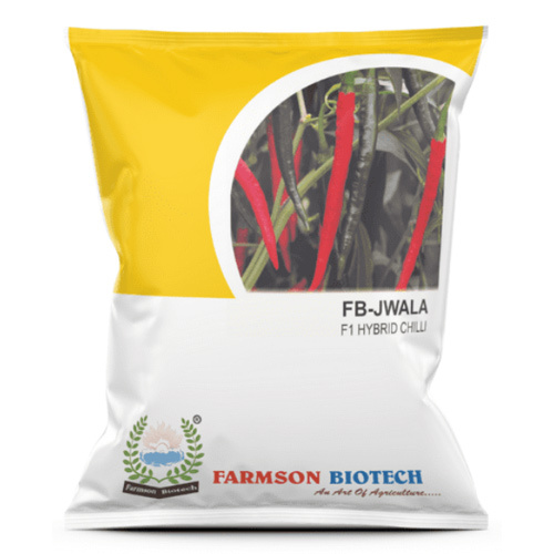 -JWALA F1 Hybrid Chili Seeds - 14-15 Cm Length, Medium Green to Deep Bright Red Fruits | High Yielding, Disease Tolerant, Versatile Culinary Use, 95%-99% Purity