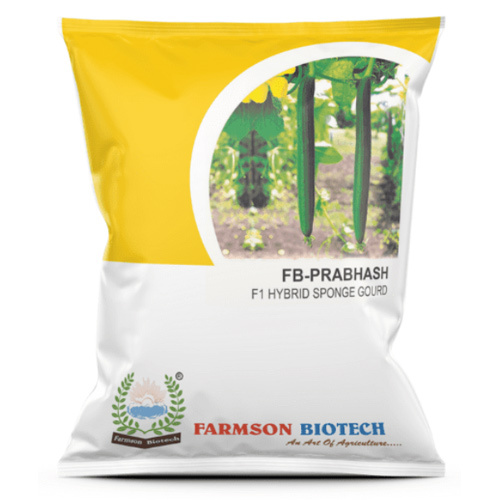 -PRABHAS F1 HYBRID SPONGE GOURD SEEDS - Long Cylindrical Dark Green Fruits 25-30 Cm 150-200 Gm Weight | High Yielding 45-50 Days to Harvest