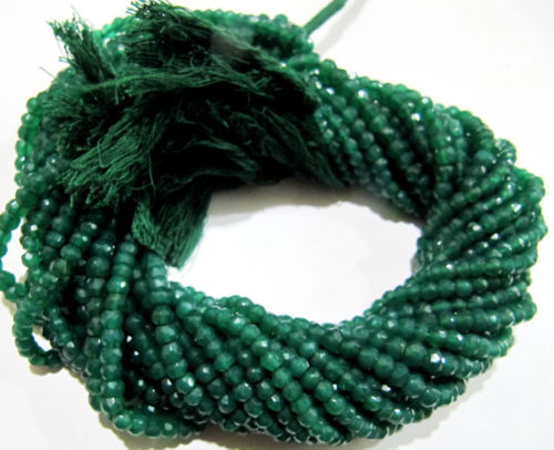 Natural Green Onyx Rondelle Faceted 3-4mm Beads Strand 13 inches long