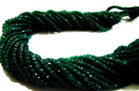 Natural Green Onyx Rondelle Faceted 3-4mm Beads Strand 13 inches long