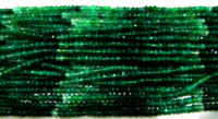 Natural Green Onyx Rondelle Faceted 3-4mm Bead Strand 13 inches long