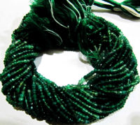 Natural Green Onyx Rondelle Faceted 3-4mm Bead Strand 13 inches long