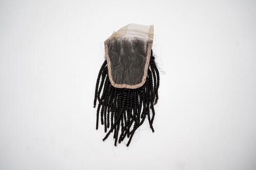 Black Transparent Lace Kinky Curly Human Hair Closure