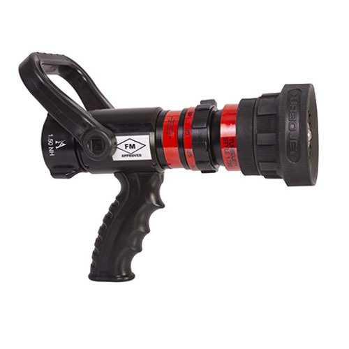 Turbojet Handline Nozzle with 1.5 inlet, NH threads, 30-125 GPM at 100 PSI