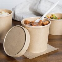 Paper-Kraft Food Container with Lid (Brown)