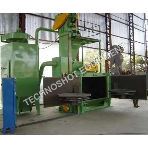 Swing Table Type Shot Blasting Machine - Automatic Operation, 2-10 Ton/Day Production Capacity | Ideal for Surface Cleaning and Rust Removal with Electric Power Source and 1 Year Warranty