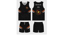 Finicky Customized Basketball Kit - Imported Caramel Fabric, Customized Size | Black Color, Stylish Design, Good Quality For Summer