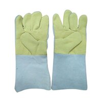 Heat Resistant Kevlar Leather Hand Gloves - Color: Yellow