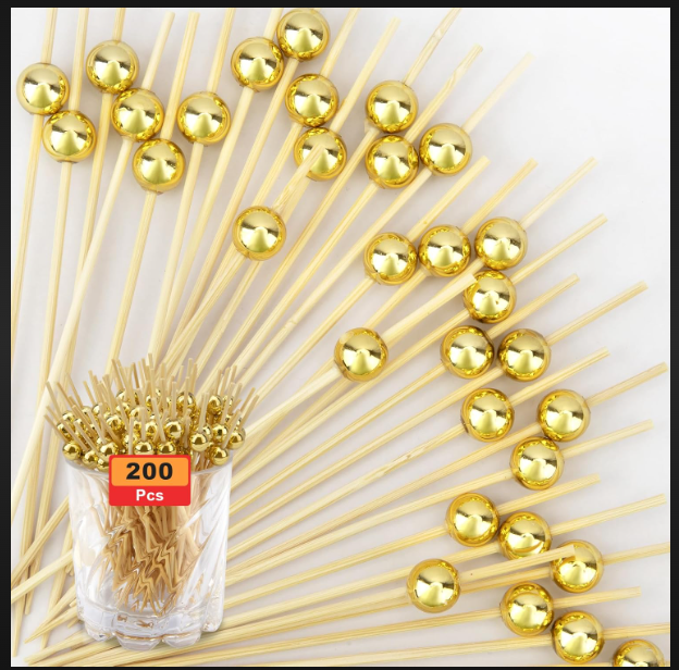 Toothpick stick fancy golden