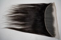 Black Temple Donated Straight Human Hair Lace Frontal