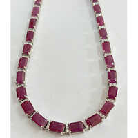 Natural Ruby Necklace - Diamond Clarity: I2