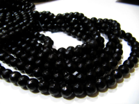 Black Onyx Round Faceted Round Shape 10mm Beads Strand 14 inches long