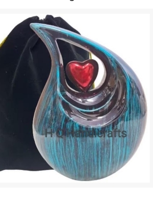 Gorgeous tear Drop with heart Cremation Urn