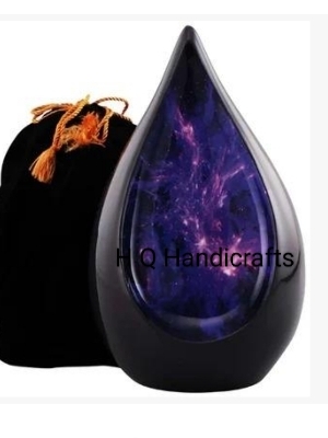 Aluminium Everlasting Teardrop Cremation Urn - Color: Black