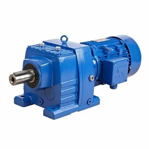 Flange Mount Helical Geared Motorc - Color: Blue