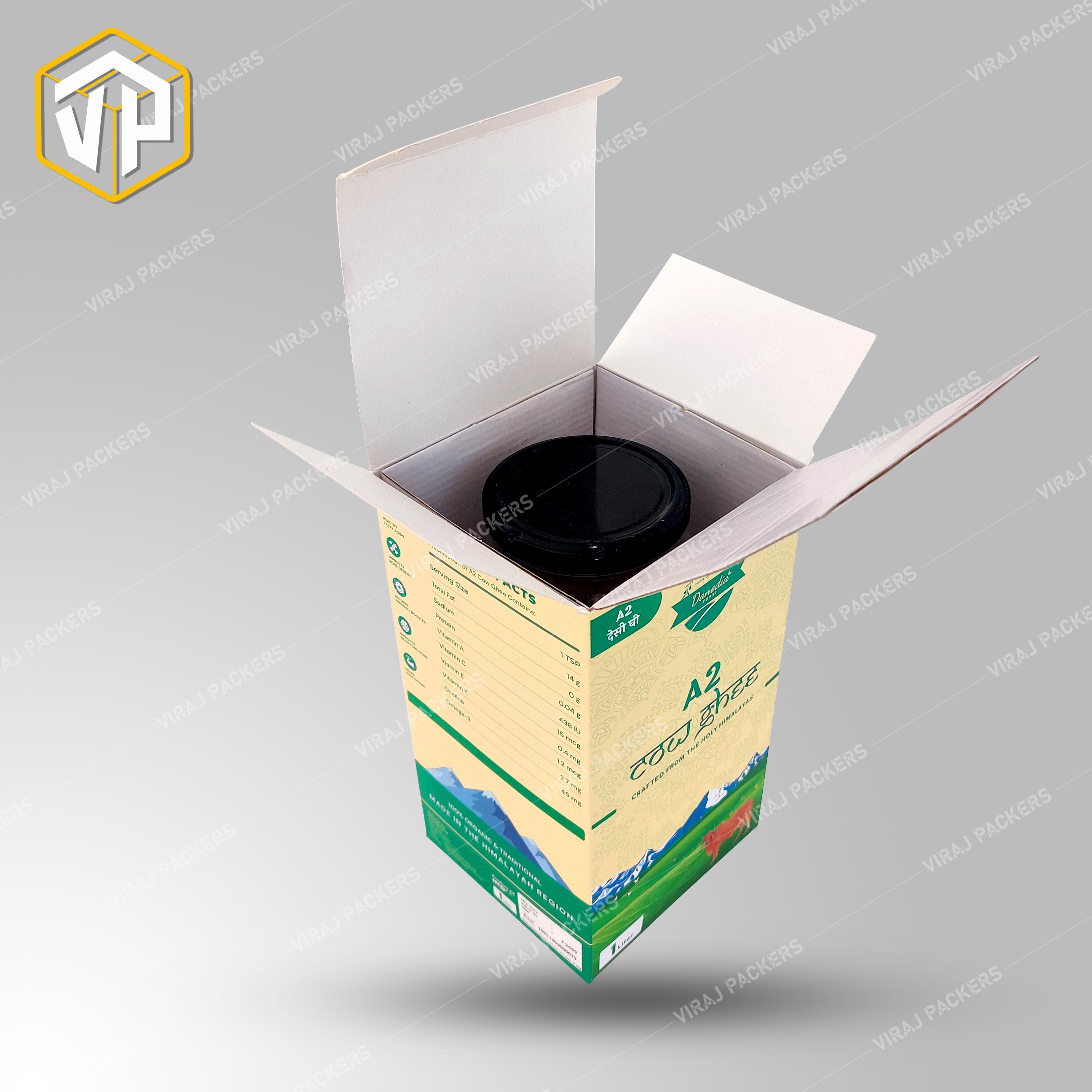 Multicolor Cow Ghee Packaging Boxes Manufacturer