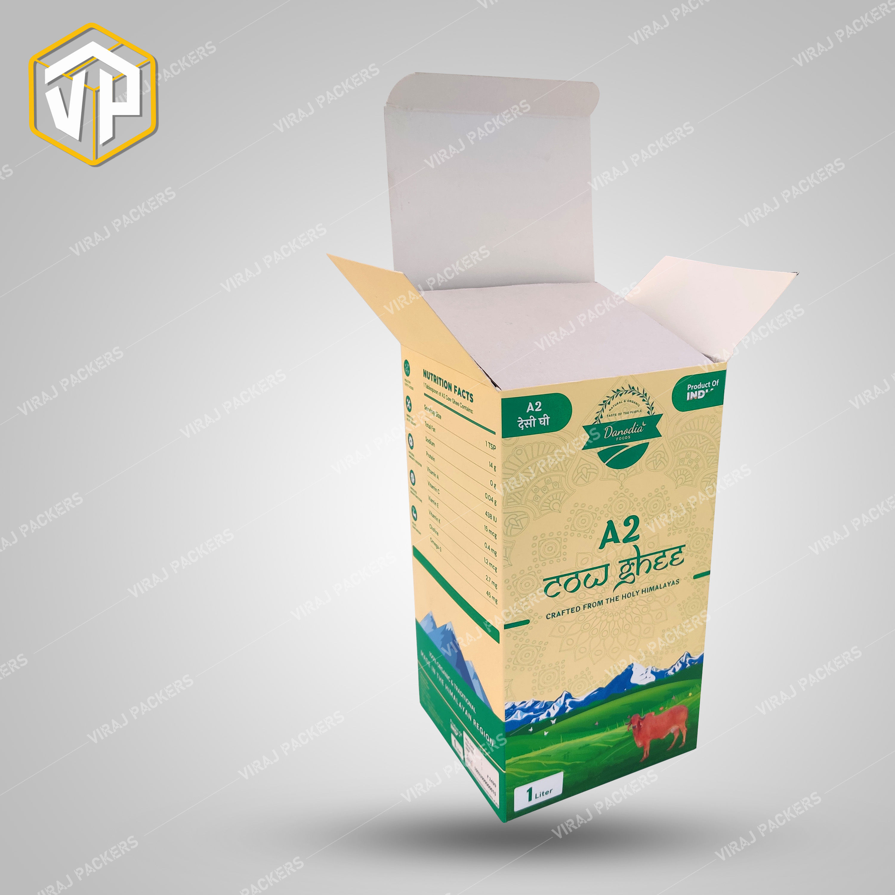 Multicolor Cow Ghee Packaging Boxes Manufacturer