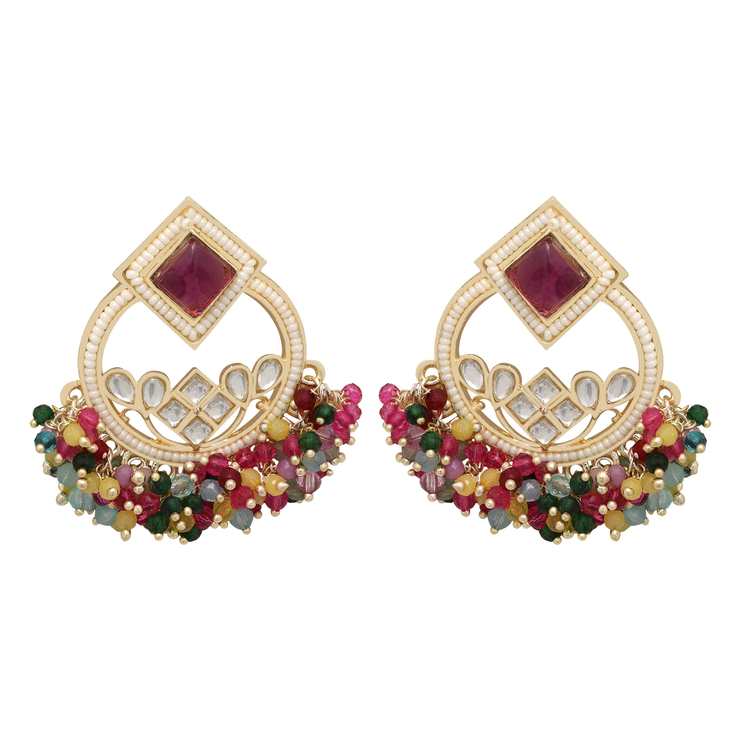 Kundan Blossom Drops Earrings