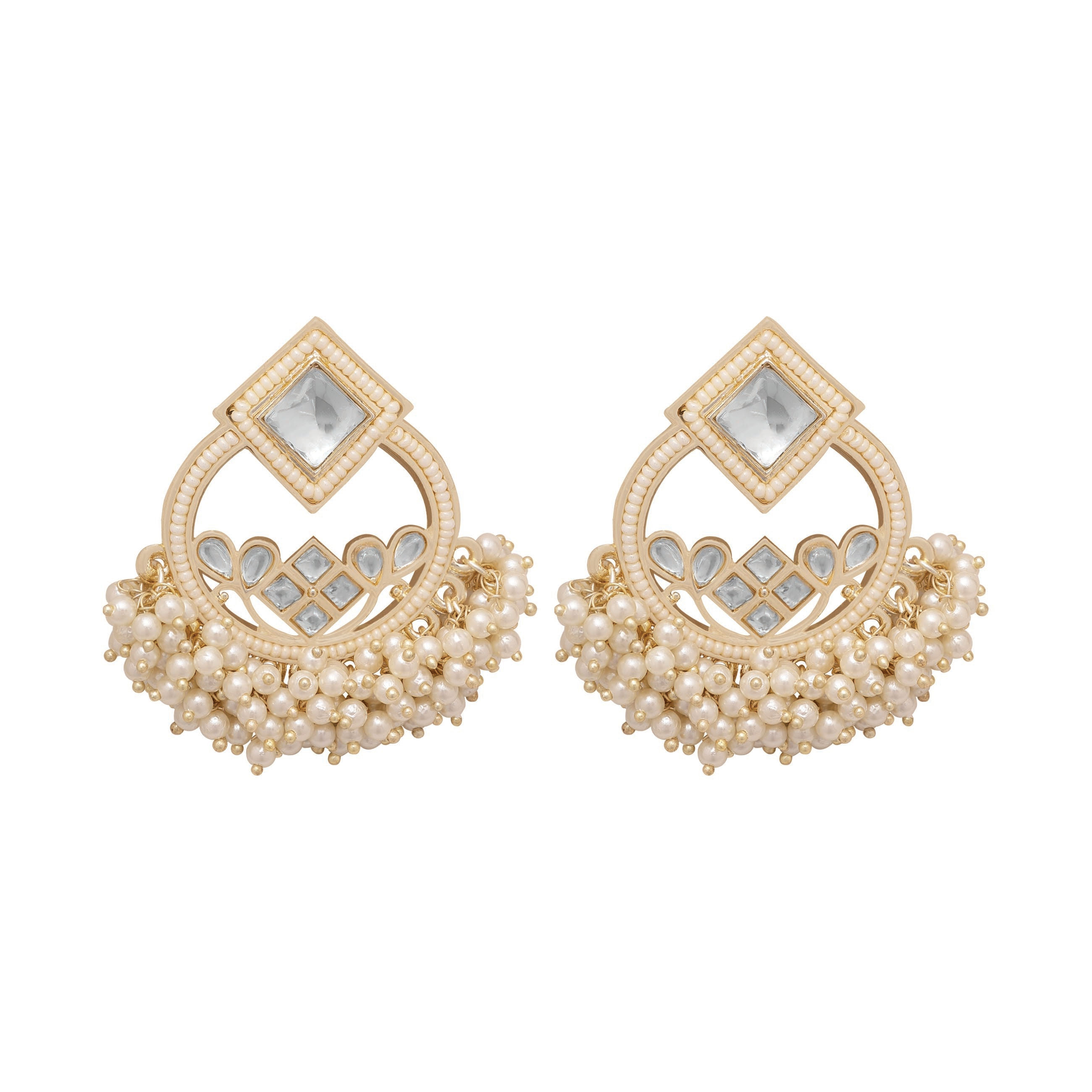 Kundan Blossom Drops Earrings.