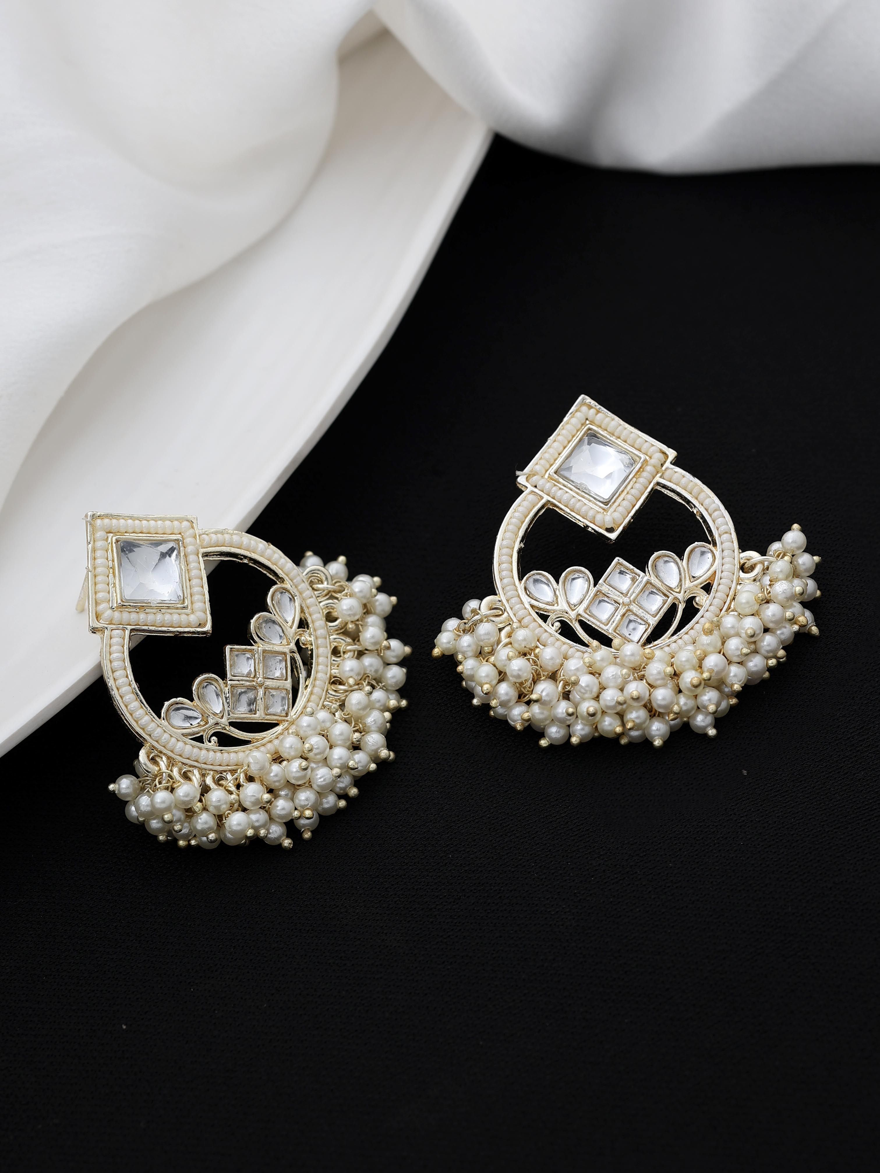 Kundan Blossom Drops Earrings.