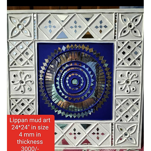 Lippan Mud Art - 24x24 Inches , Ivory White Decorative Piece with Unique Lippan Art Design